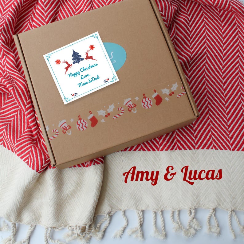 Personalised Soft Cotton Throw Blanket, Chevron SofaThrow, Gift for Her, 2nd Anniversary Gift, Personalised Birthday Gift, Couple Gift image 9