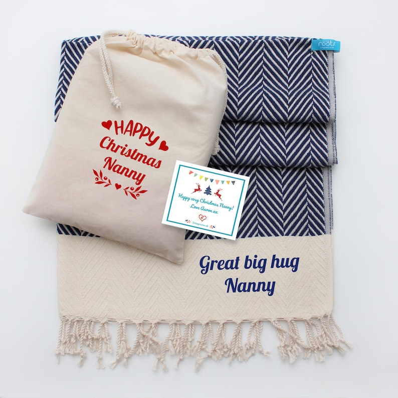 Personalised Soft Cotton Throw Blanket, Chevron SofaThrow, Gift for Her, 2nd Anniversary Gift, Personalised Birthday Gift, Couple Gift image 11