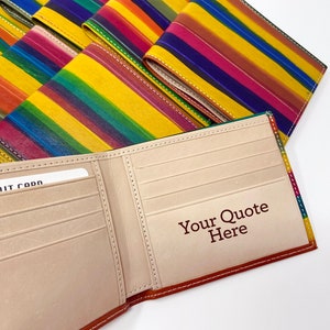 Cadeau pour LGBT | Portefeuille en cuir arc-en-ciel | Cadeau d'anniversaire en cuir personnalisé pour LGBT | Portefeuille en cuir fabriqué à la main | Portefeuille personnalisé