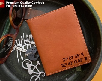 Regalo de Navidad de cuero para él / Billetera de cuero real personalizada / Billetera de cuero como regalo de Navidad para papá / Billetera de cuero para hombre como regalo