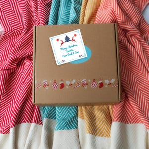 Personalised Soft Cotton Throw Blanket, Chevron SofaThrow, Gift for Her, 2nd Anniversary Gift, Personalised Birthday Gift, Couple Gift image 4