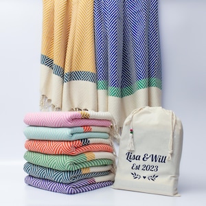 Personalised Soft Cotton Throw Blanket, Chevron SofaThrow, Gift for Her, 2nd Anniversary Gift, Personalised Birthday Gift, Couple Gift image 13
