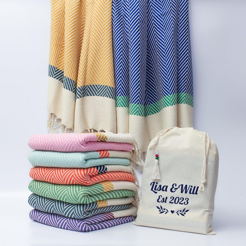 Personalised Soft Cotton Throw Blanket, Chevron SofaThrow, Gift for Her, 2nd Anniversary Gift, Personalised Birthday Gift, Couple Gift image 13