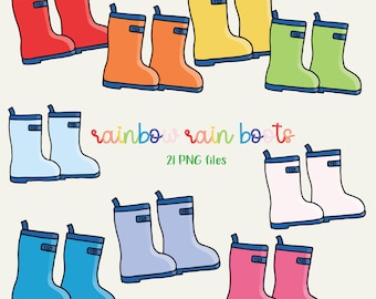 Imágenes prediseñadas de botas de lluvia, botas de lluvia de arco iris, imágenes prediseñadas de primavera, imágenes prediseñadas de botas de goma, gráficos de botas de lluvia, imágenes prediseñadas de día lluvioso, botas de lluvia coloridas