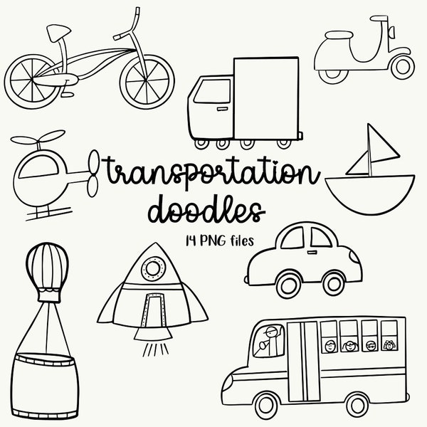 Transportation Doodles, Vehicles Stamps, Transportation Stamps, Car Stamp, Plane Stamp, Sailboat Doodle, Bike Doodle, Bus Stamp, Truck Stamp