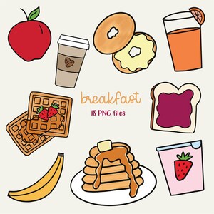 Breakfast Clipart, Breakfast Graphics, Food Clipart, Eggs Clipart, Pancakes Clipart, Scrapbooking Clipart, Food Graphics