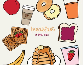 Breakfast Clipart, Breakfast Graphics, Food Clipart, Eggs Clipart, Pancakes Clipart, Scrapbooking Clipart, Food Graphics