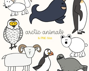 Arctic Animals Clipart, Polar Animal Clipart, Winter Animals Clipart, Arctic Clipart, Animal Clipart, Polar Bear, Clipart for Teachers