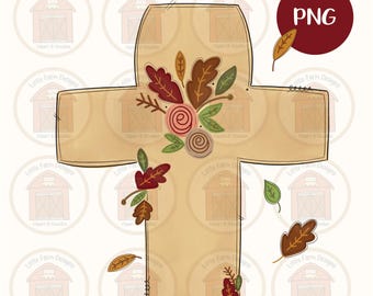 Fall Christian PNG, Fall Cross PNG, Autumn Christian Sublimation Design, Fall Decor PNG, Fall T Shirt Design, Dtf Sublimation Design