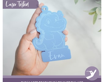 SVG for Personalized dinosaur backpack tag