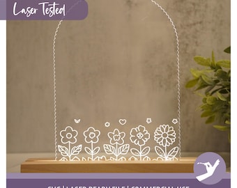 Engraved Garden Fence Night Light SVG: Personalized Digital Lamp Panel