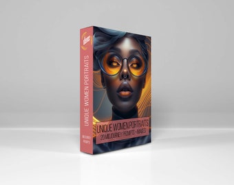 20 Unique AI Art Women Portraits. Includes Prompts for Midjourney (Digital Download)