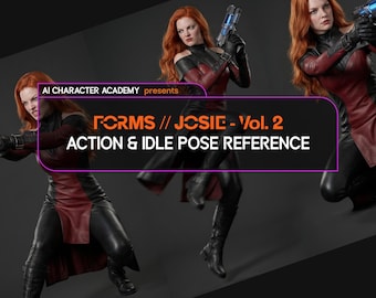Character Pose Referenz - Formen // Josie Vol. 2: Sci-fi Action & Idles Referenz