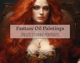 Fantasy Ölgemälde Prompts, Vintage Portrait Midjourney AI Art (Digitaler Download)