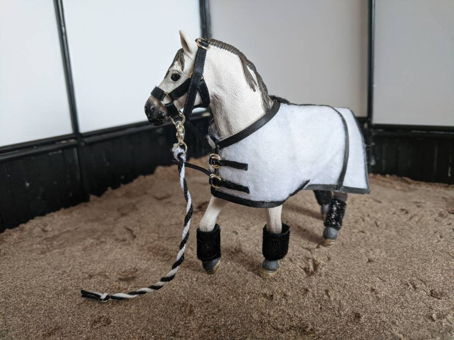 Schleich white and black tack set Blanket halter and polo Etsy
