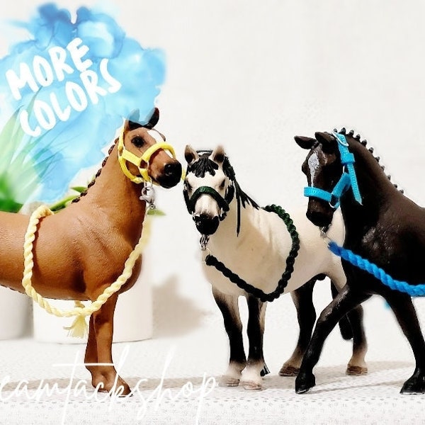 Custom Schleich 1:18 Scale Model Horse Halters And Leads