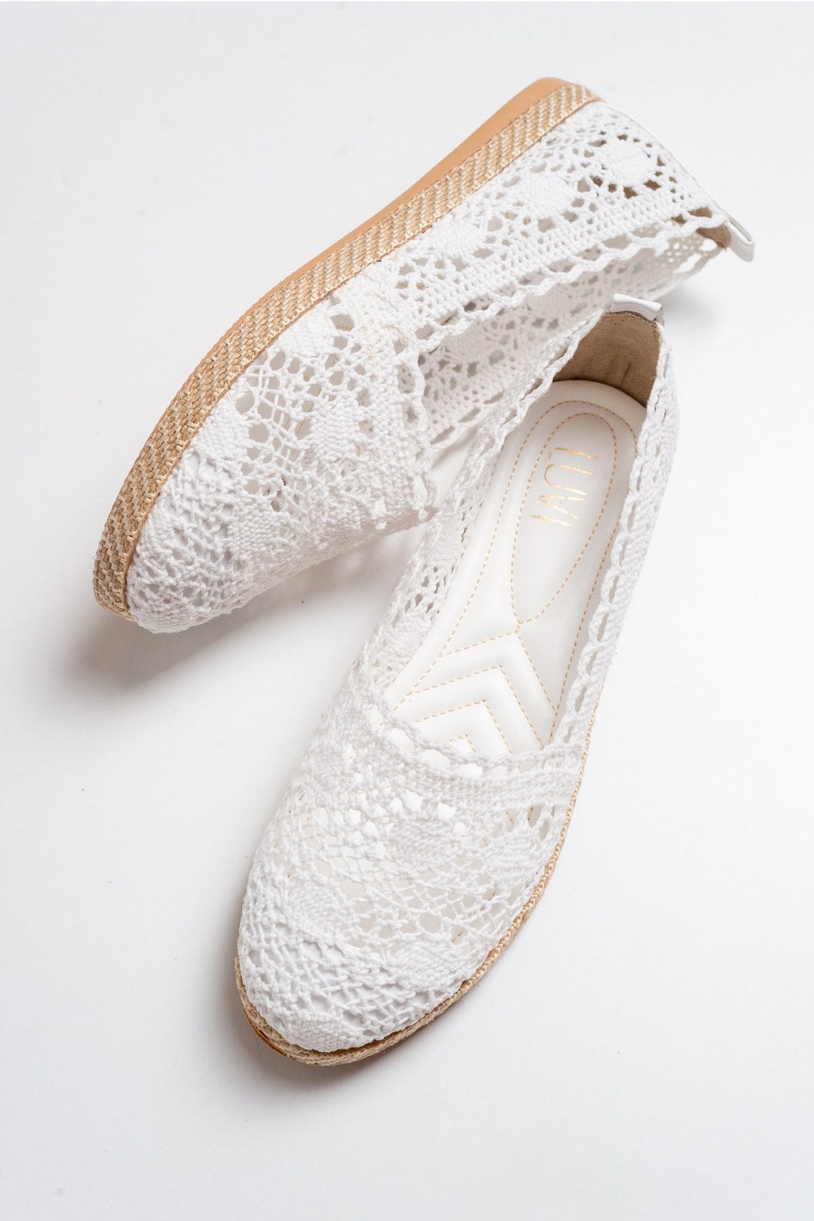 White Lace Up Bridal Espadrilles Boho Wedding Shoes Summer | Etsy