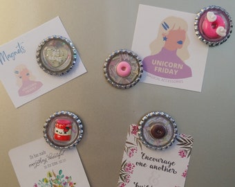 Cute Kawaii Magnets, Sweet Treat Magnets, Donut Magnets, Fun Fridge, Gifts, Office Accessories, Dorm Accessories