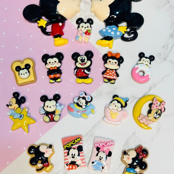 15pcs mickey resin charm / Disney charm/ Jibbitz crocs charm/ diy accessories/ handmade art /