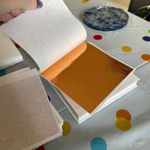 Koper imitatie bladgoudfolie, hars benodigdheden, nail art benodigdheden, folie vellen, dunne folie vellen, ambachtelijke benodigdheden, gilde