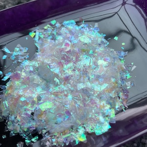 Weiße Perlen Mylar Flakes, Harz Lieferungen, Nagel Lieferungen, 10g/20g/50g/100g pro Beutel Bild 2