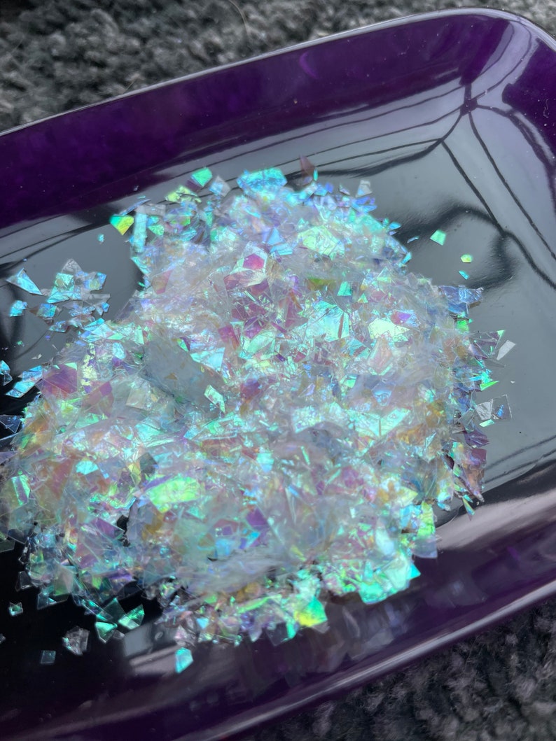 Weiße Perlen Mylar Flakes, Harz Lieferungen, Nagel Lieferungen, 10g/20g/50g/100g pro Beutel Bild 2