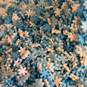 15g bag Blue & White Snowflakes, Polymer ClaySlice, Fimo, Resin Supplies, Christmas crafts, slime supplies, resin inserts