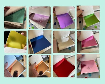 Mixed colour Imitation Gold Leaf Foil, resin supplies, nail art supplies ,Foil Sheets, Thin Foil Sheets, Craft Supplies, Guilding
