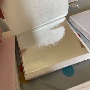 Zilver imitatie bladgoud folie, hars leveringen, nail art leveringen, folie vellen, dunne folie vellen, ambachtelijke leveringen, Guilding