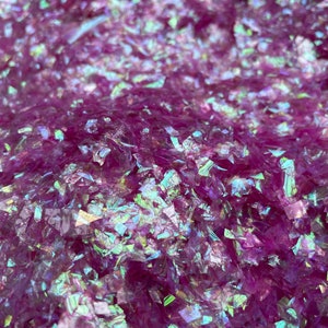 Pink iridescent Mylar Flakes, resin supplies, nail supplies, 10g per bag