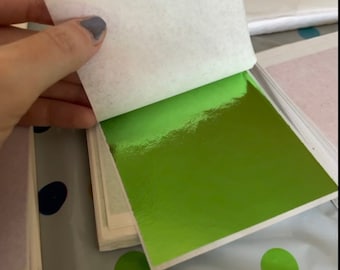 Blue Leaf Foil Paper Sheets for Crafts, Resin, Scrapbooking