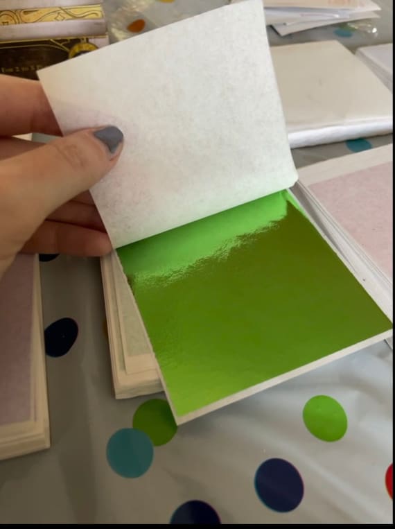 Green Leaf Foil Paper Sheets for Crafts, Resin, Scrapbooking, Gilding,  Framing, Green Leaf Foil Sheets, Nail Art, Thin Foil Sheets, Craft 