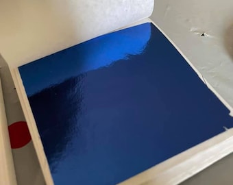 Blue Imitation Gold Leaf Foil, resin supplies, nail art supplies ,Foil Sheets, Thin Foil Sheets, Craft Supplies, Guilding