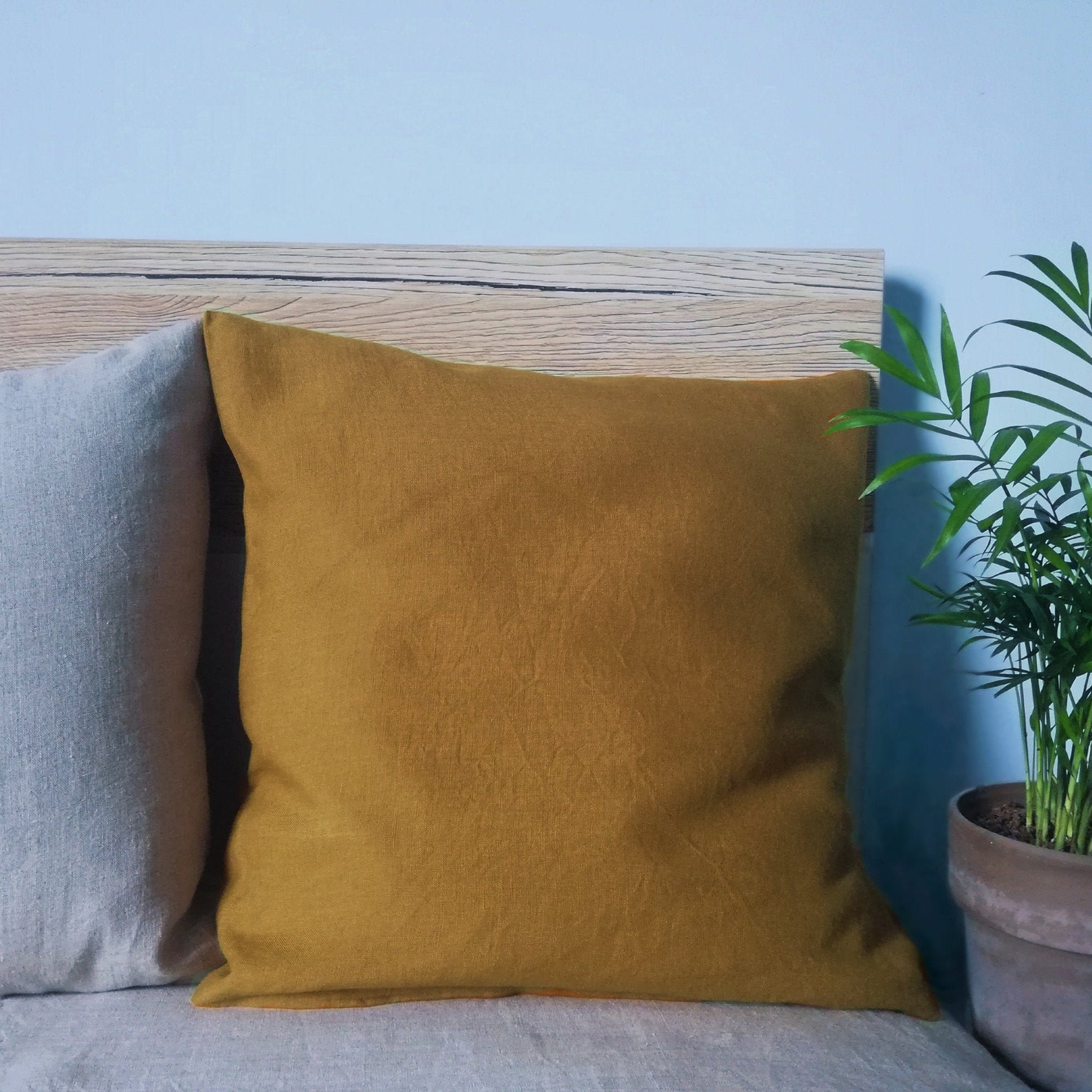 Cinnamon linen pillow cover Natural pillow case with envelope Etsy