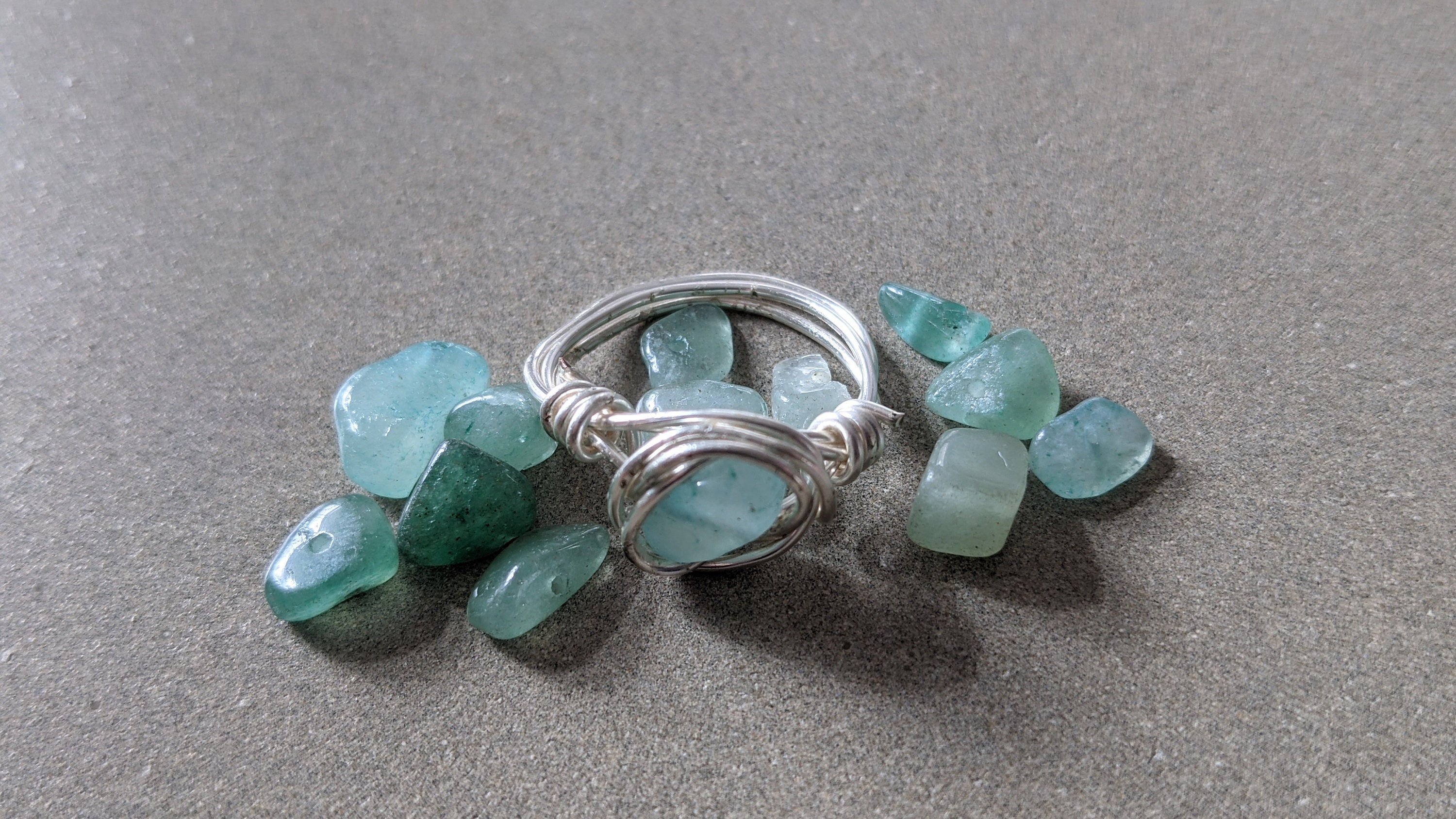 Silver Wire Wrapped Crystal Rings Etsy UK