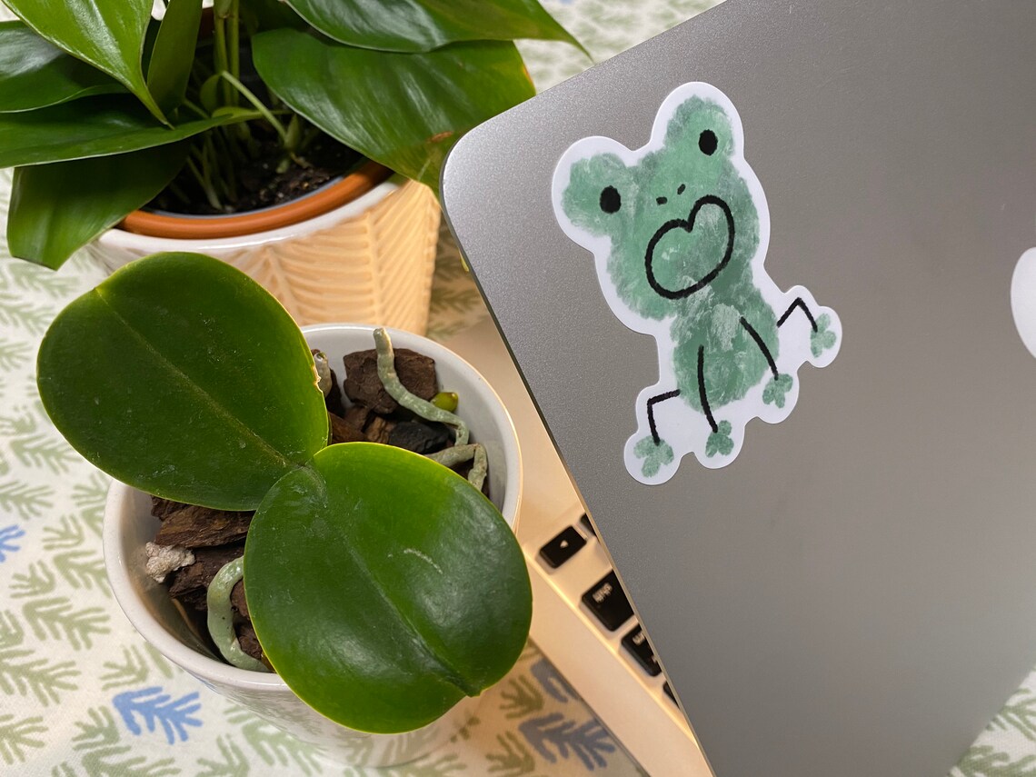 Cute Frog Sticker | Vinyl Stickers, Stationery Stickers, Animal ...