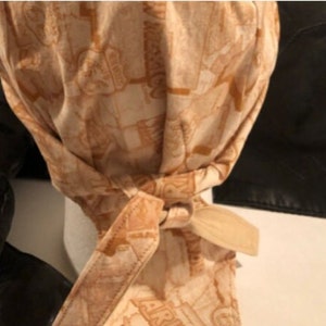 Doo Rag, Motorcycle Skull Cap Biker, Medical Scrub Cap, Route 66 Du Rag Bandana, Fully-lined beige map print Route 66 DooRags