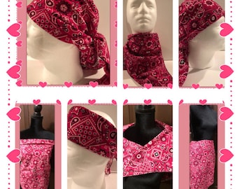 Pink Paisley Classic Bandana, Over-sized Bandanas, Unique Bandana custom size, hipster boho scarf, Pink & Unique scarf