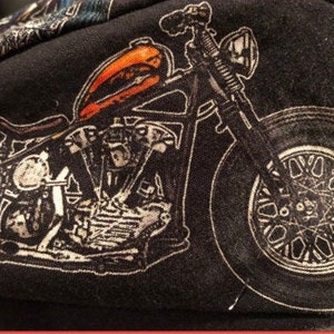 Doo Rag, Motorcycle Skull Cap Biker, Medical Scrub Cap, black Du Rag Bandana, Fully-lined head wrap, Black Ride to Live Live to Ride cap
