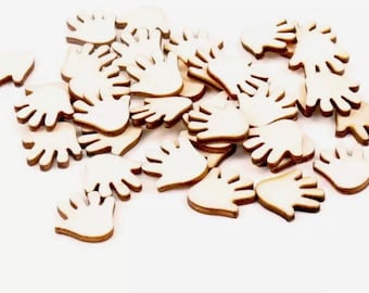 Set van 20 houten babyhandjes – lasergesneden vormen voor babyshowers en decoraties (0,7")