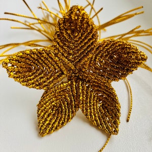 Macrame Gold Flower decor, Macrame home decor