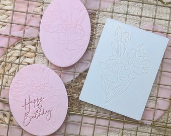 Carnation Flower Embosser | Birth Flower Cookie Stamp | Floral Cookie Embosser | 3D Cookie Cutter and Stamp | Custom Cookie Stamp
