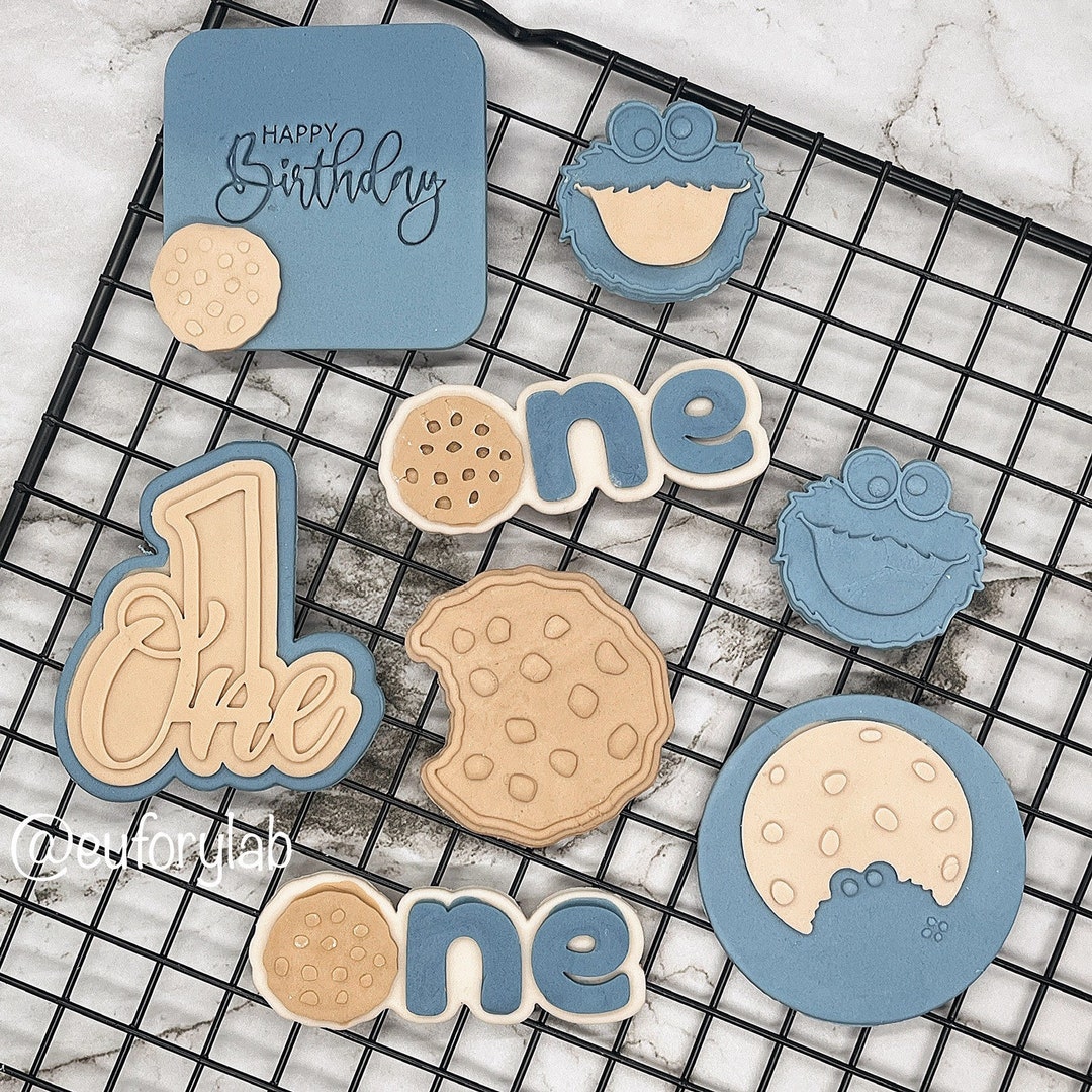 Onebirthday Cookie Set Cookie Monster Stamp Cookie Etsy