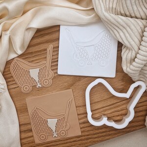 Embosseuse bohème vintage pour poussette de bébé | Jeu d'estampes pour poussette | Collection bébé | Collection bohème | Tampon et emporte-pièce 3D pour biscuits fondants