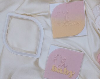 Oh Baby Fondant Embosser | Oh Baby Cookie Stamp | Baby Shower Cookie Stamp | Gender Reveal Cookie Stamp | Custom Cookie Cutter and Stamp