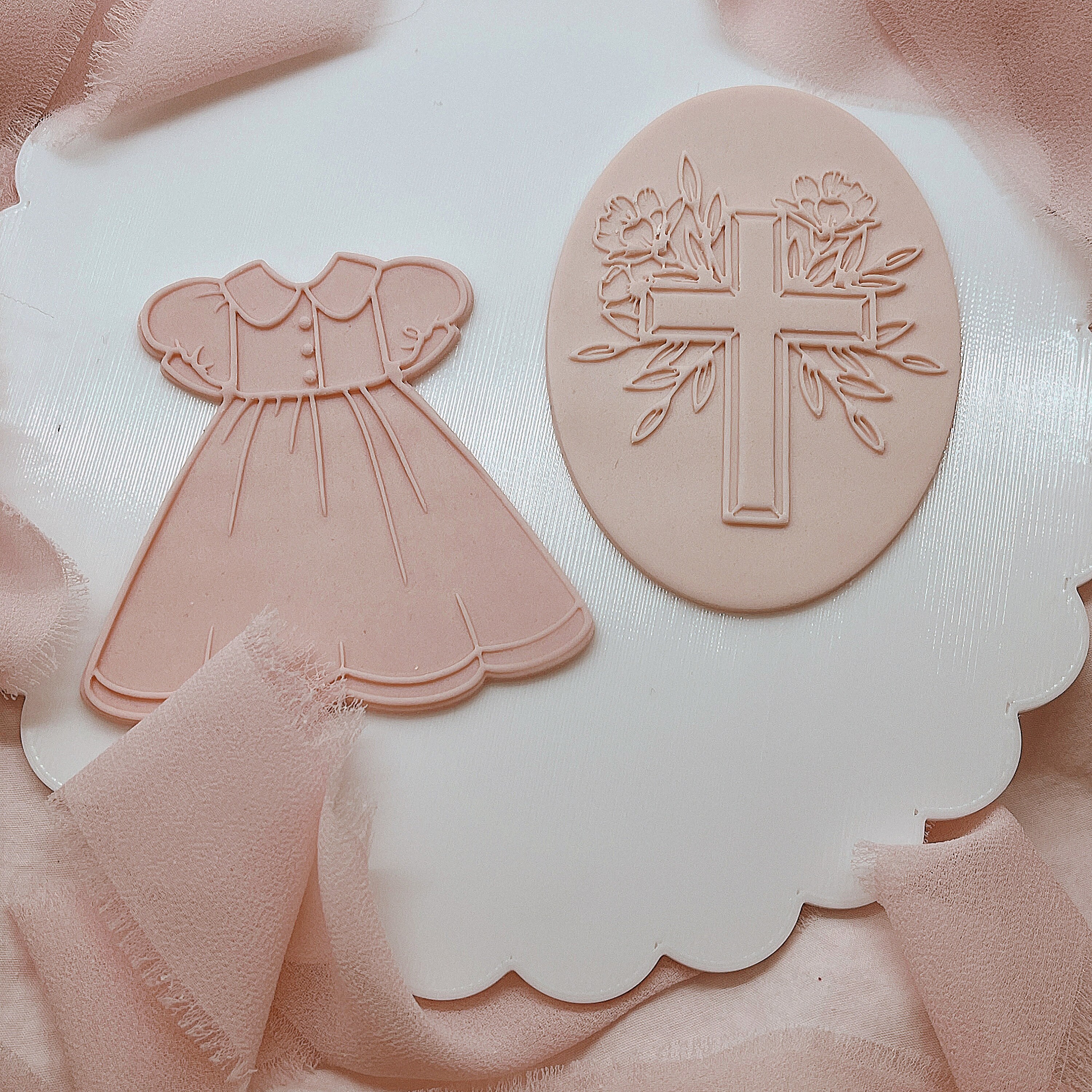 Floral Cross Embosser Set | Cross Embosser | Christening Cookie ...
