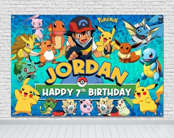 Pokemon Backdrop Pokemon Backdrop Birthday Pokemon Banner Digital File Personalize Printable