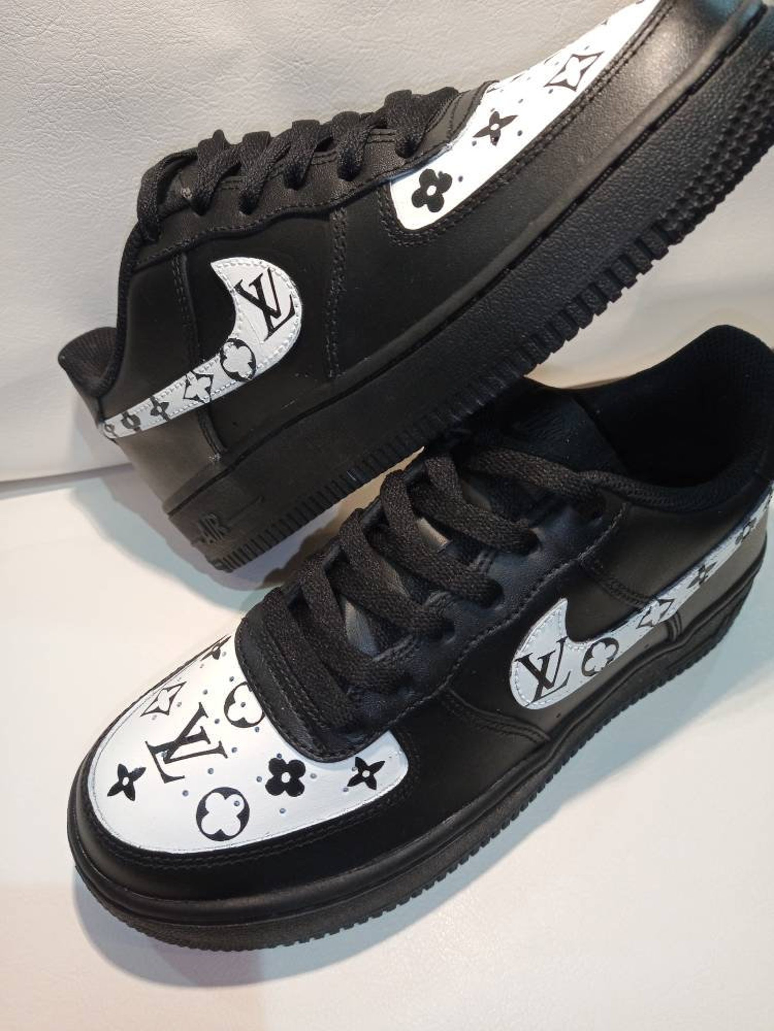 Air force 1 LV black Custom available in all sizes | Etsy