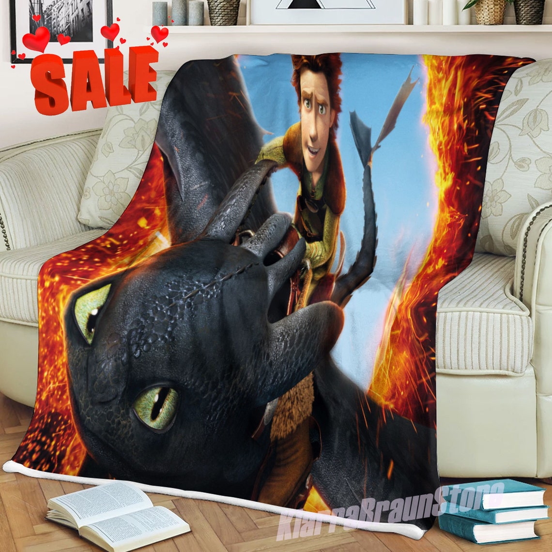 How to Train Your Dragon Blanket Cartoon Blanket Baby Etsy