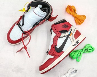 Off-White X Jordan 1 Chicago - Sneakers voor mannen en vrouwen, cadeau voor hem, cadeau voor haar